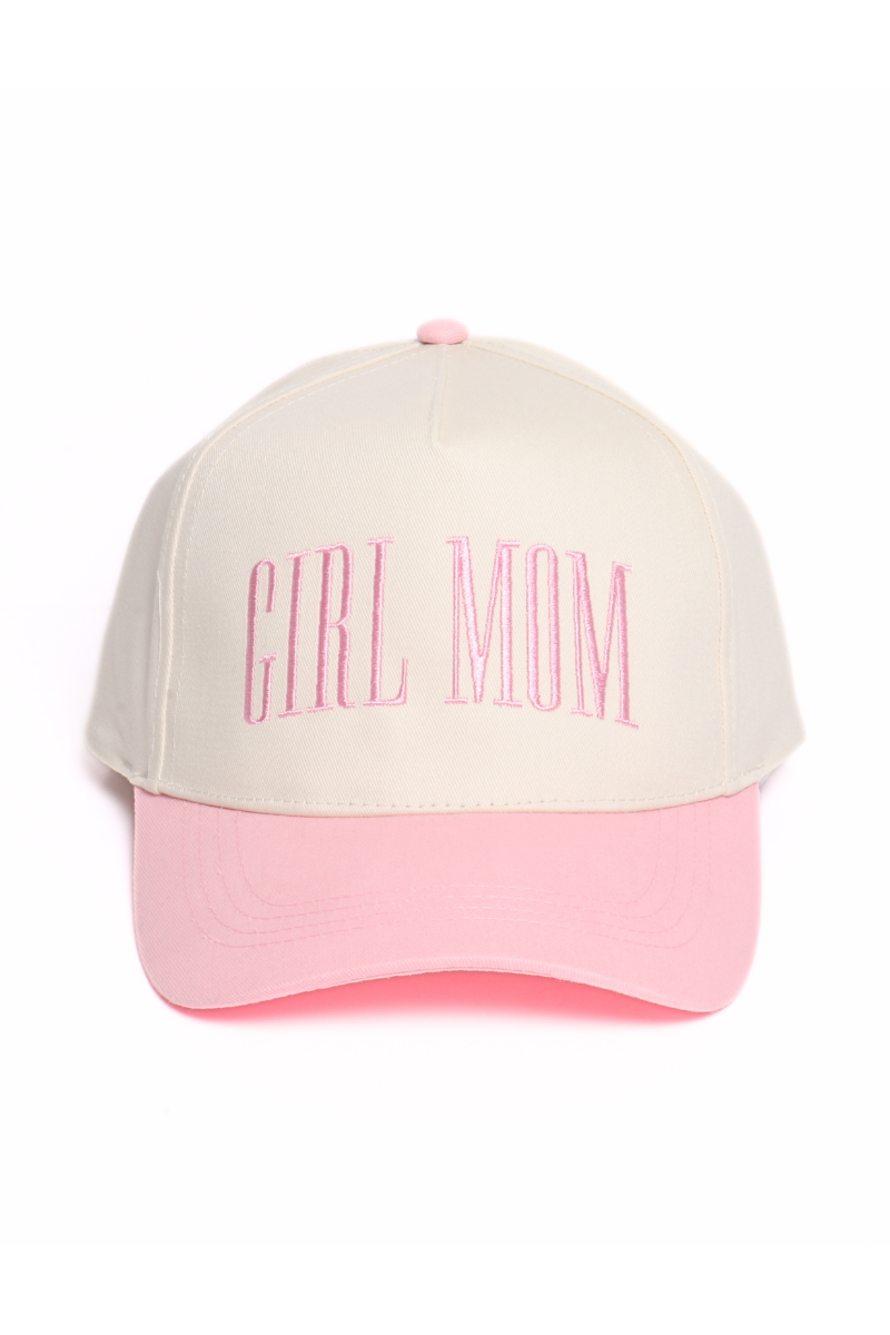 GIRL MOM embroidery Two Tone 5 Panel Baseball Cap