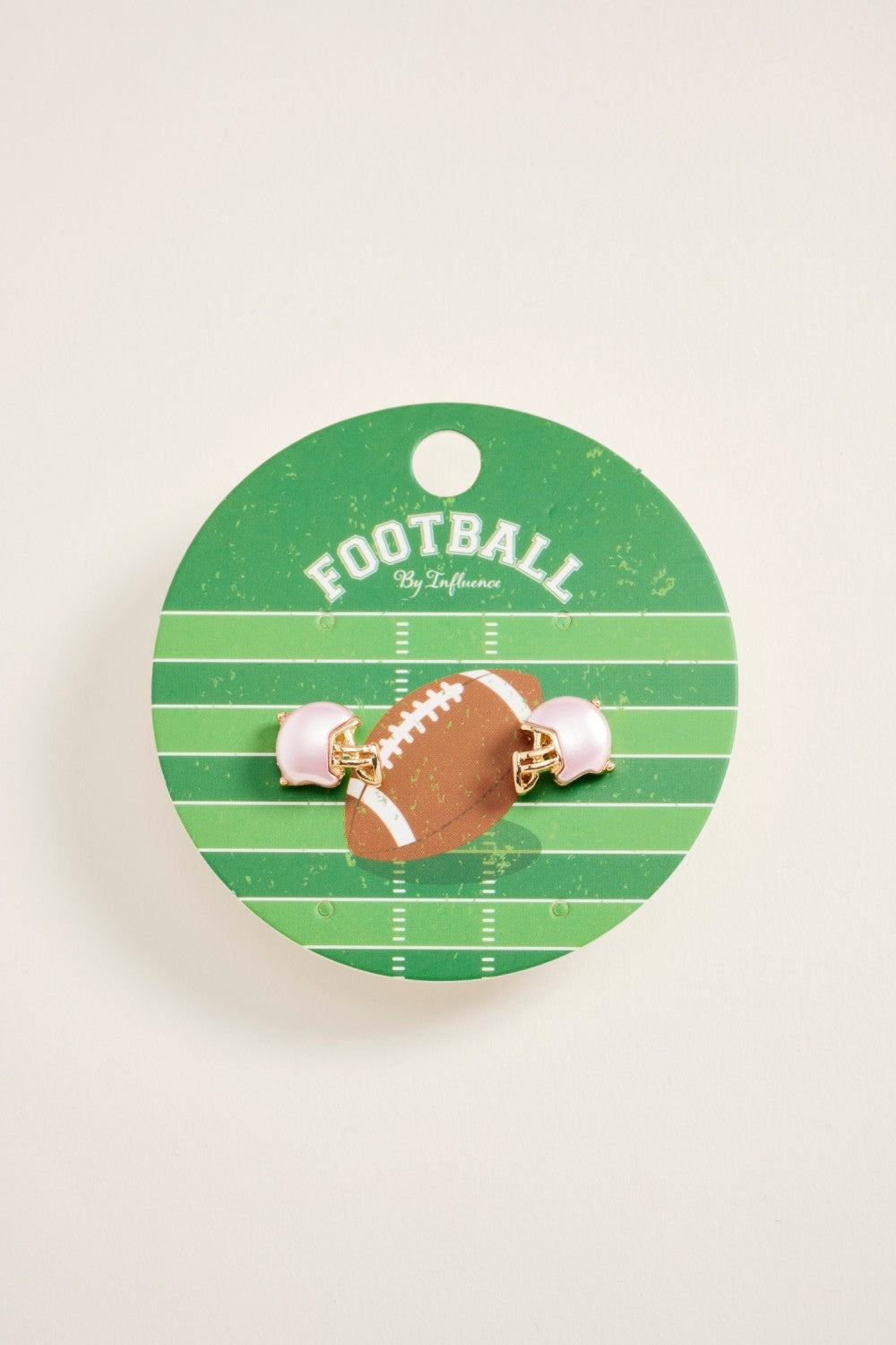 Pearl Football Helmet Stud Earring