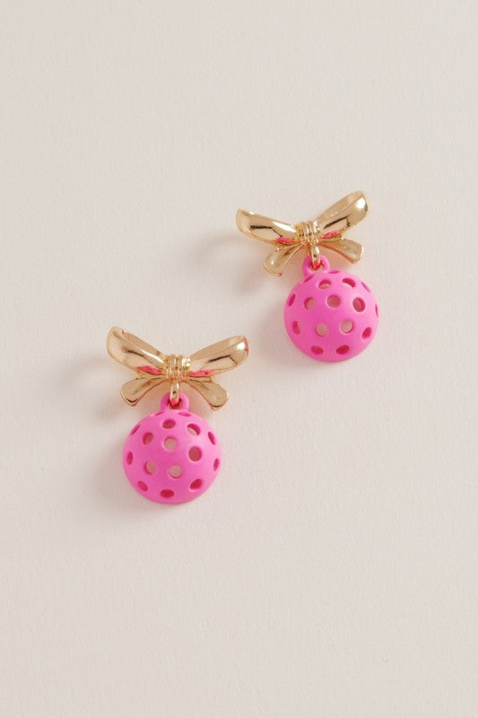 Gold Bow Sport Dangle Earring