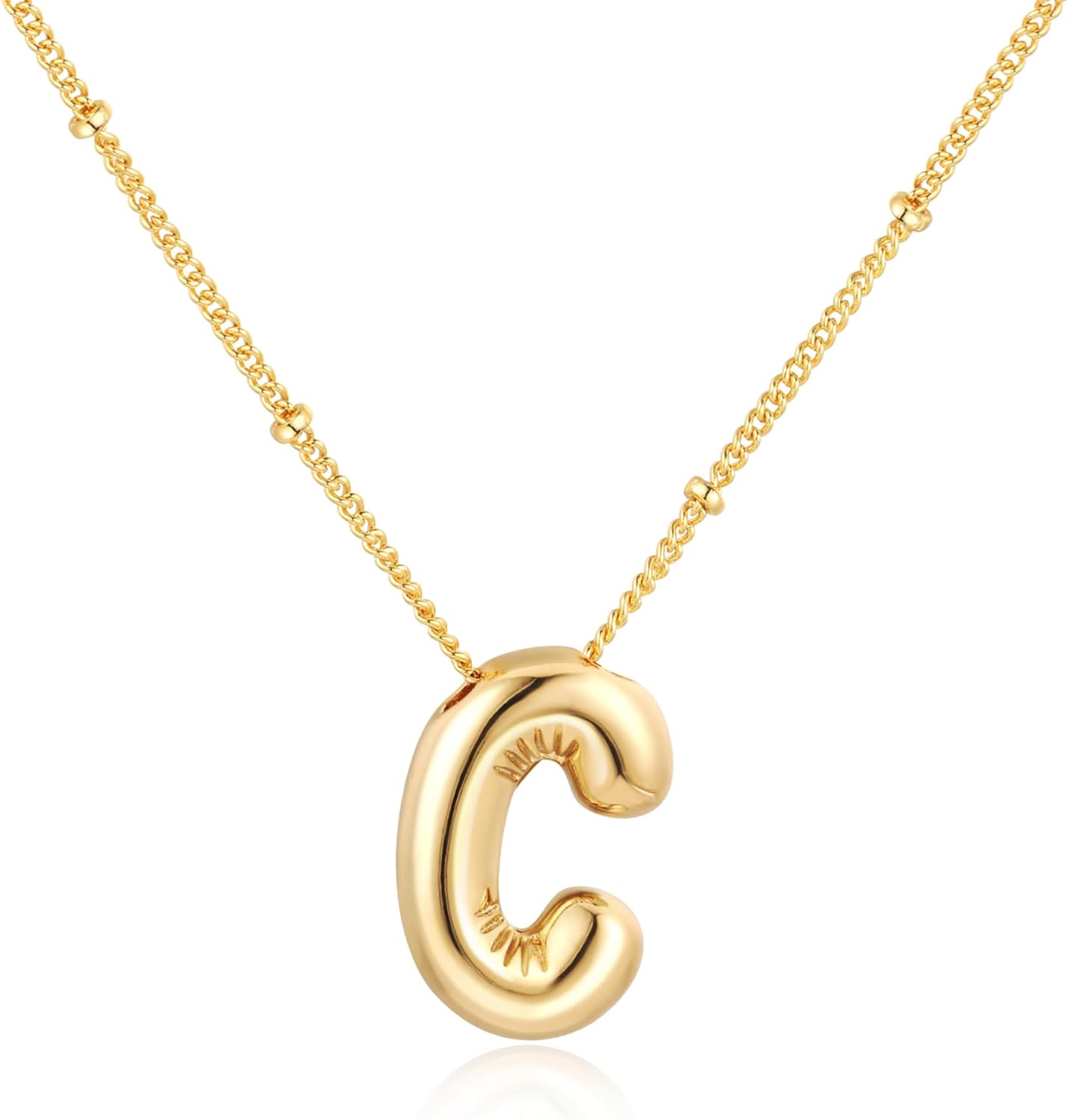 Bubble Balloon Initial Necklace