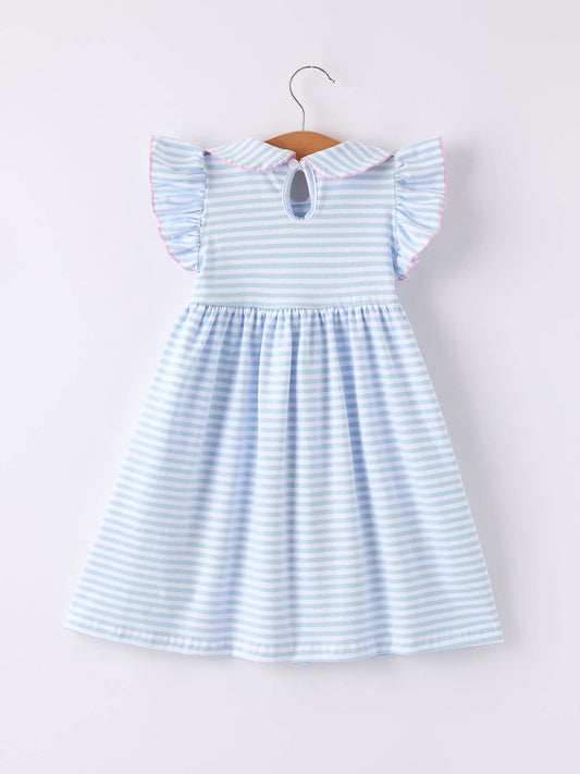 Back To School Girls Plaid Pencil Applique Bow Dress with Monogram