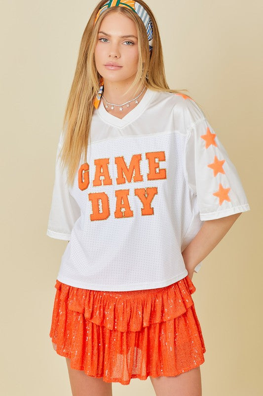 Game Day Chenille Patch Jersey W/ Star Sleeve