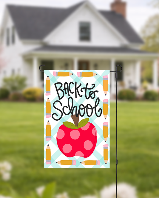 Back to School Apple Garden Flag