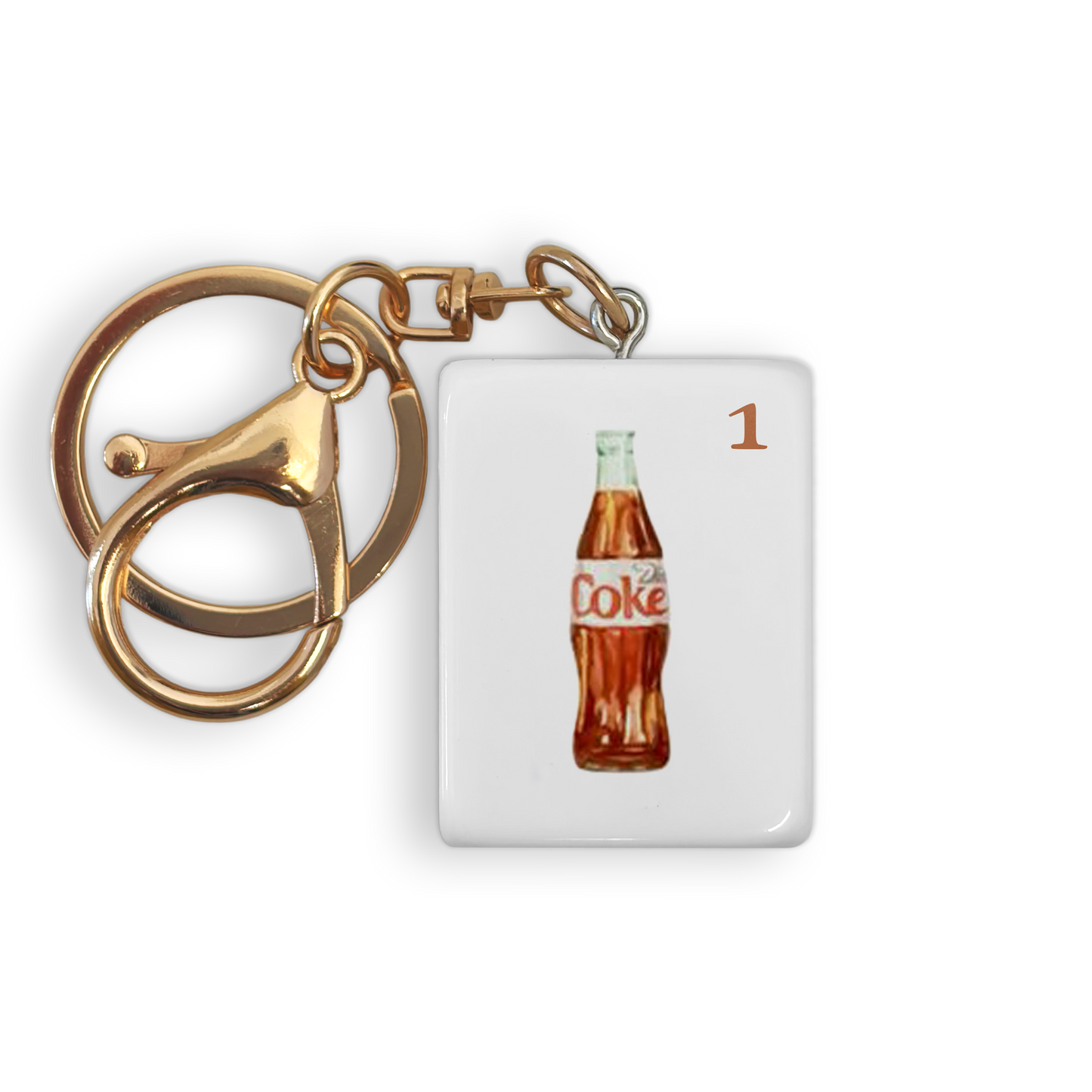 Mahjong Tile Keychain  - Diet Coke