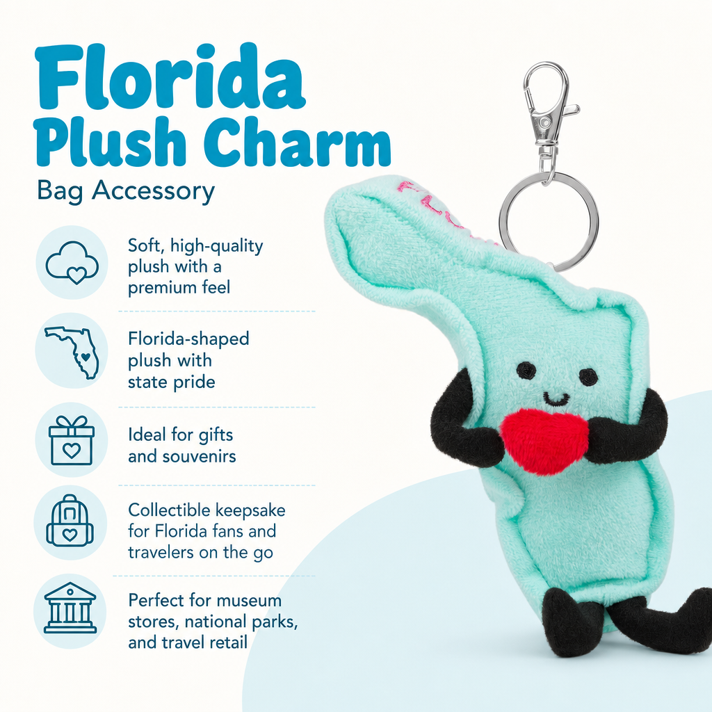 Florida Plush Bag Charm | Plush Keychain | Mini Stuffs