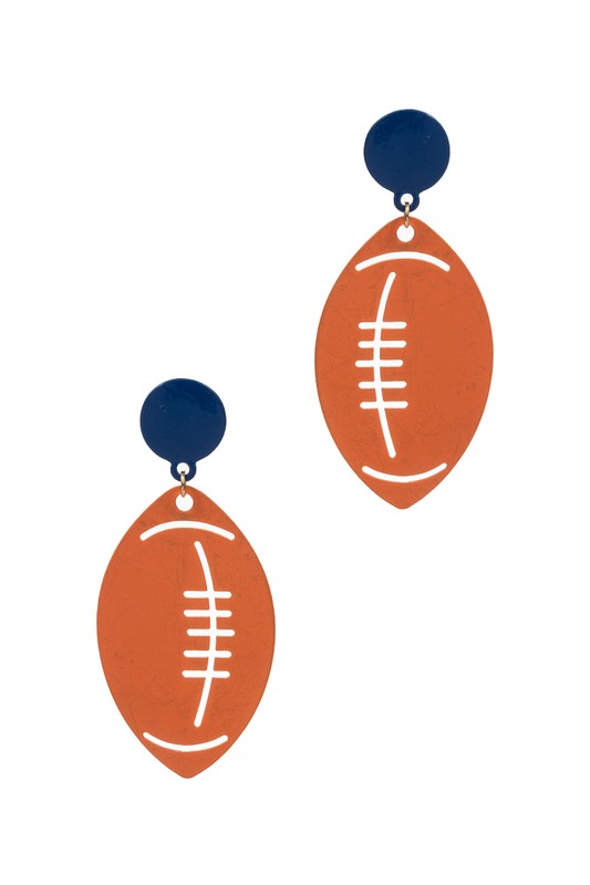 Metal Football Drop Earring