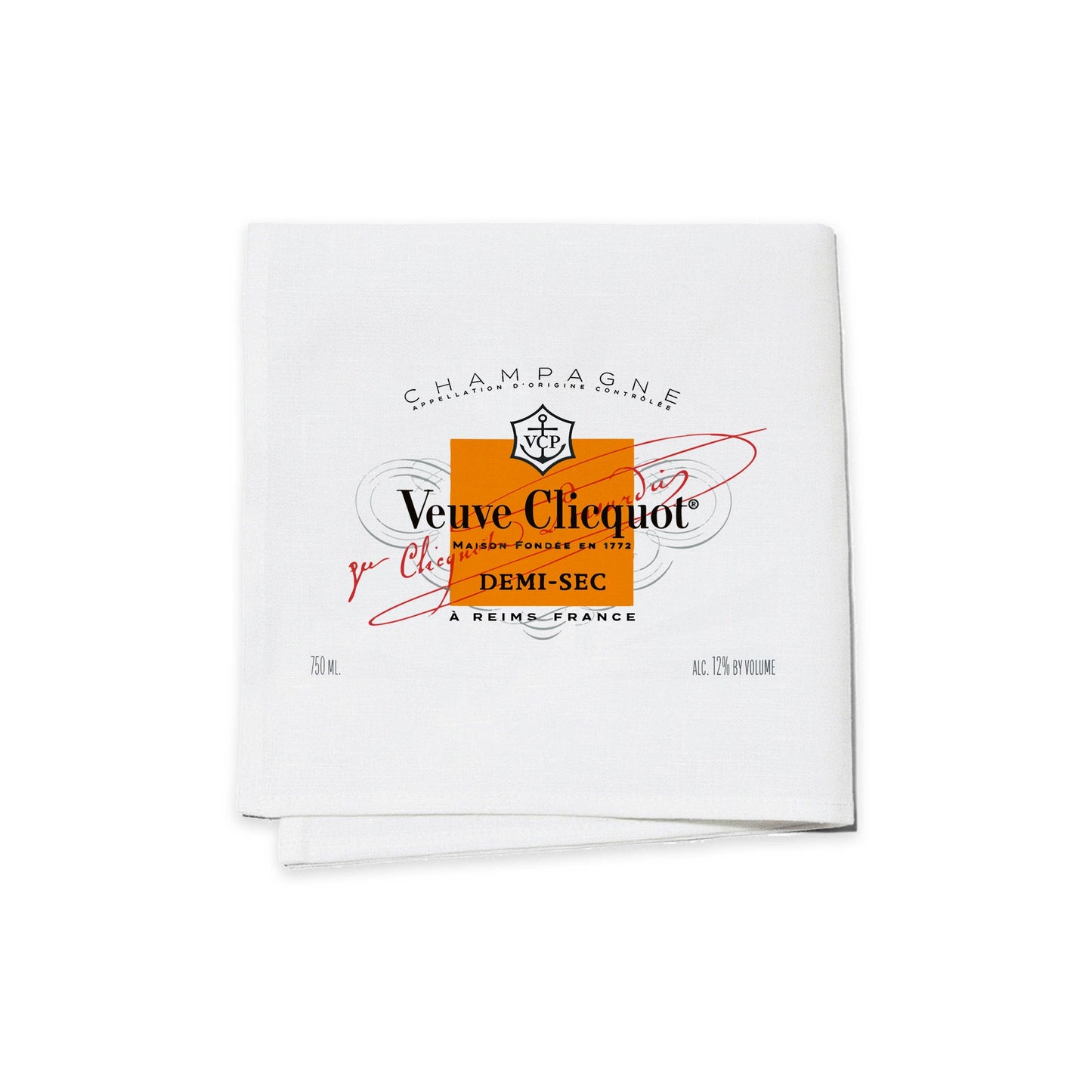 Cocktail Napkins (Set of 4) - Orange Veuve Label