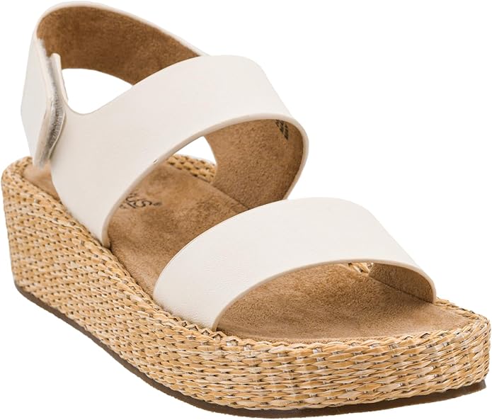Heatwave Double Strap Wedge Sandal-White
