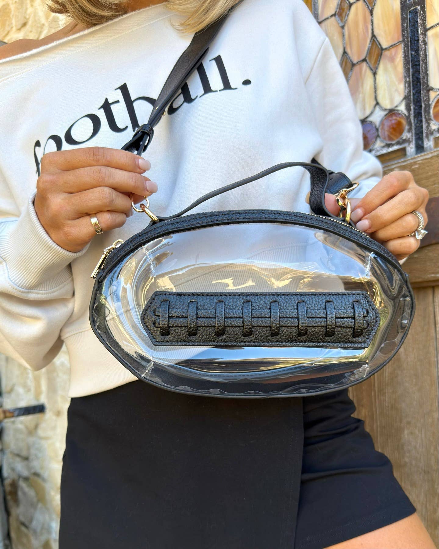 Clear Gameday Football Crossbody Bag