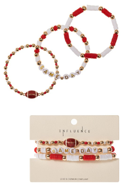 Game Day Beaded Stretch Bracelet Set