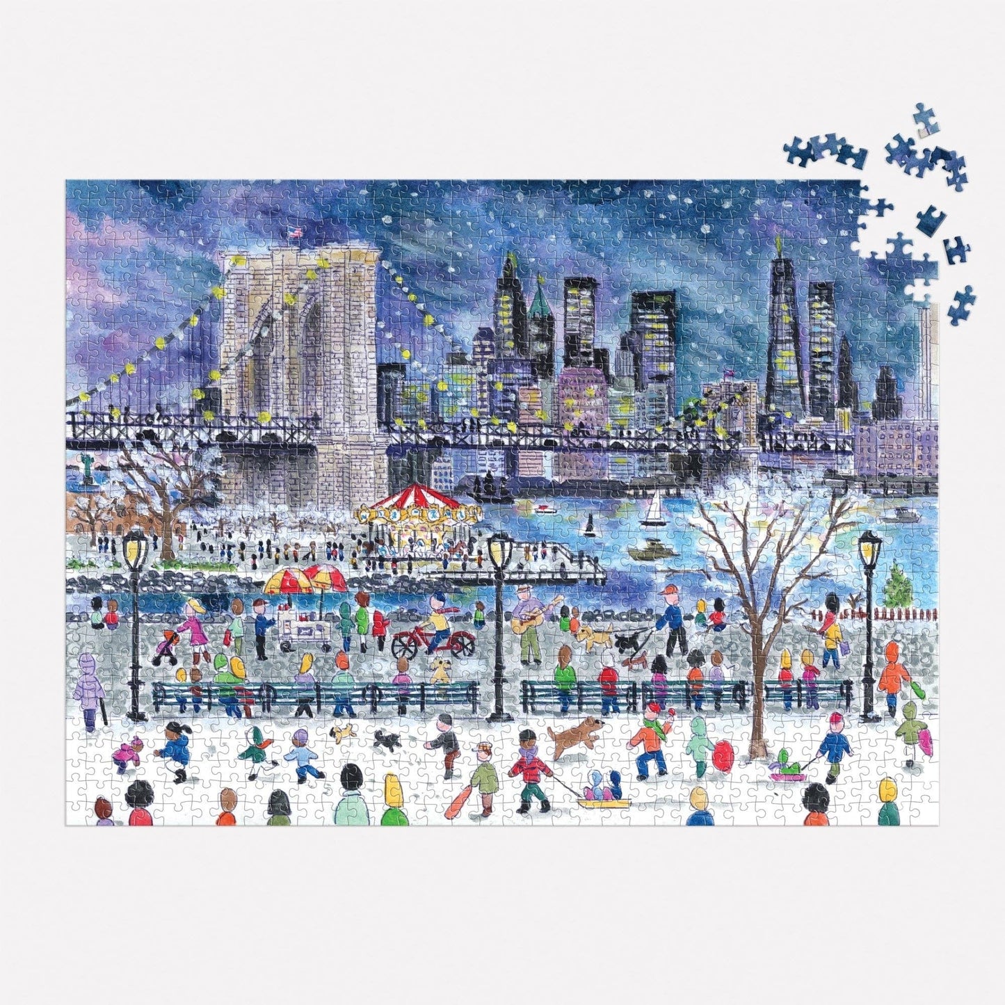 Michael Storrings Snowfall Over New York City 1000 Piece Puzzle