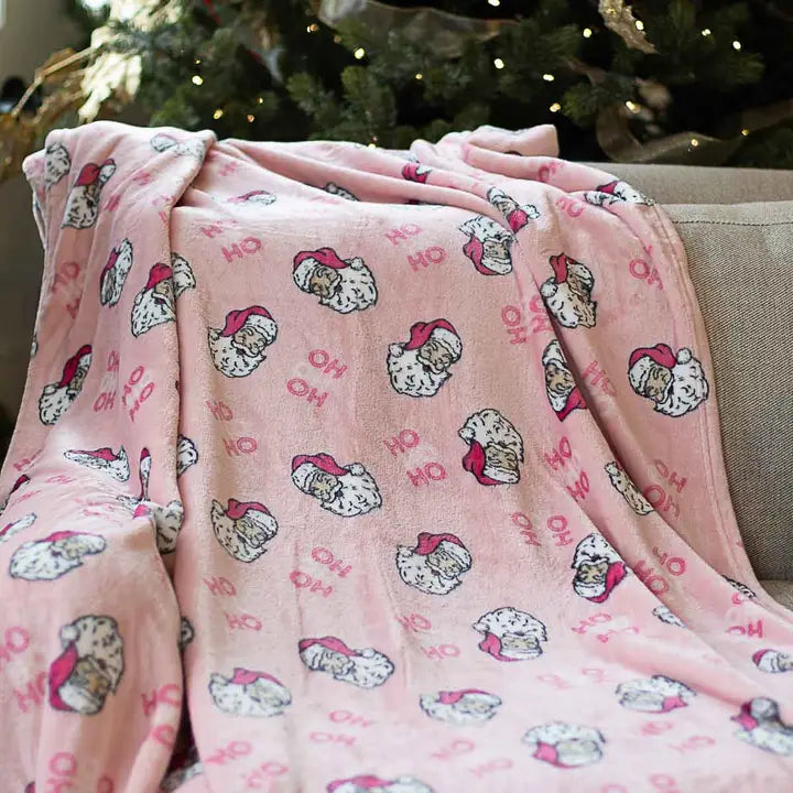 Hohoho Santa Throw Blanket W/ Personalization