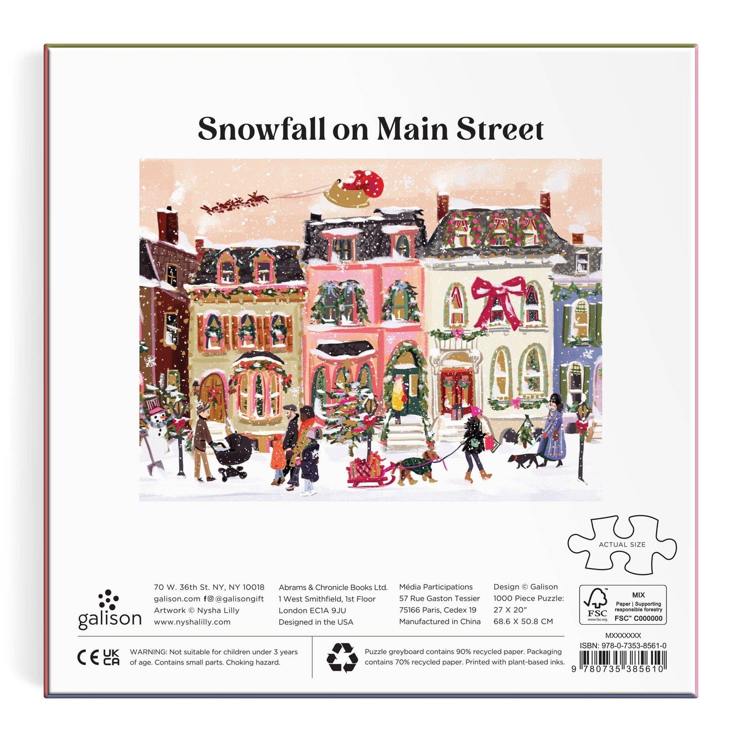 Snowfall on Main Street 1000 Piece Foil Puzzle