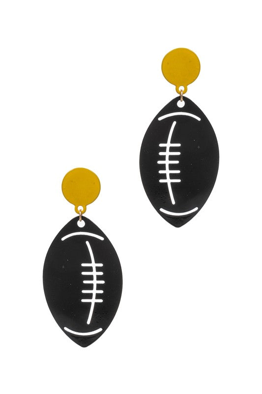 Metal Football Drop Earring