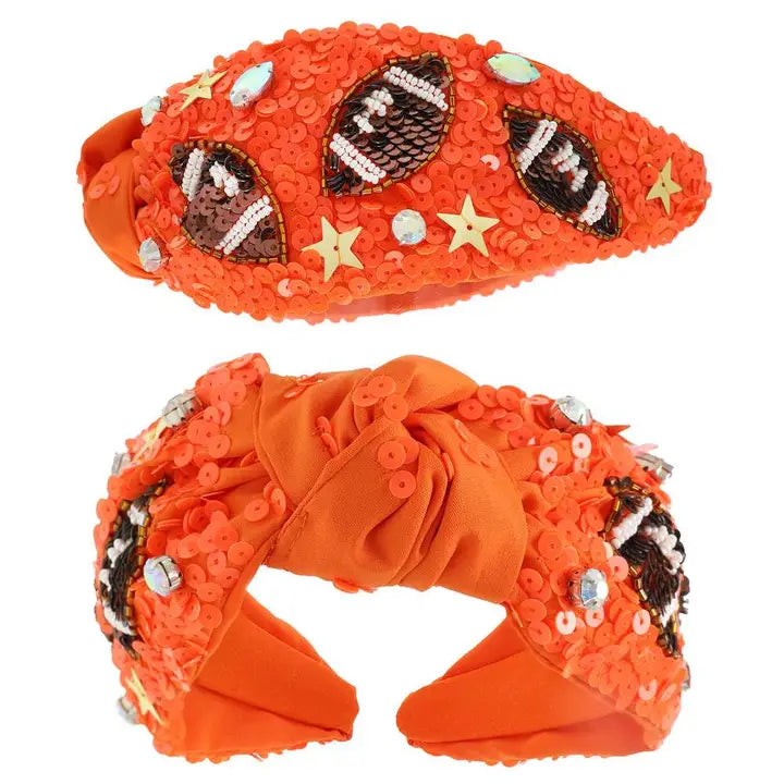 Sequin Football Headband