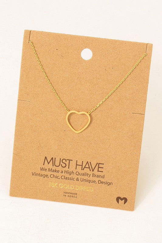 Smooth Open Heart Must Have Necklace
