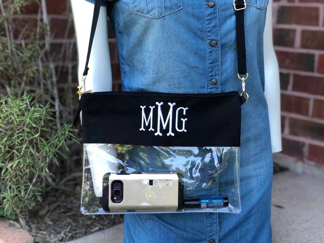 Game Day Clear Crossbody Bag/Clutch with Personalization