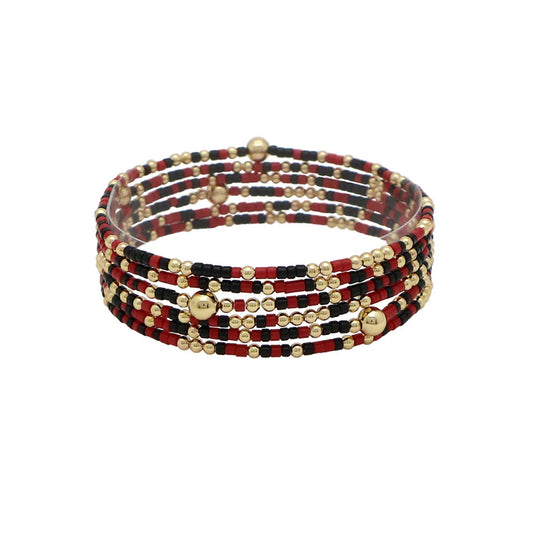 Multi Row Thin Seed Bead Bracelet Set