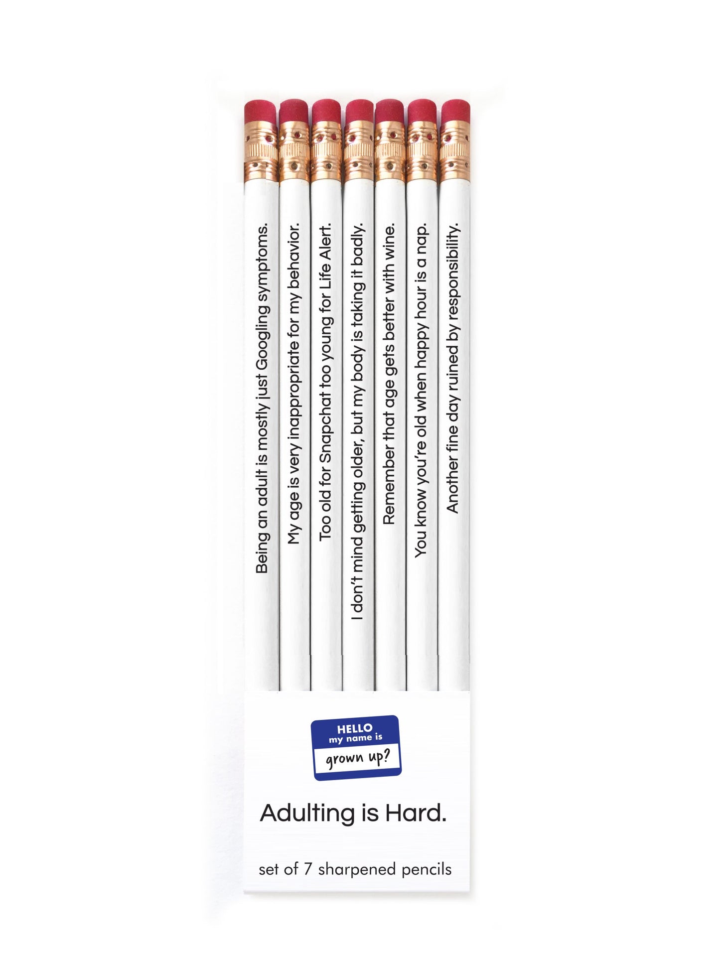 Funny Sayings Pencil Set of 7