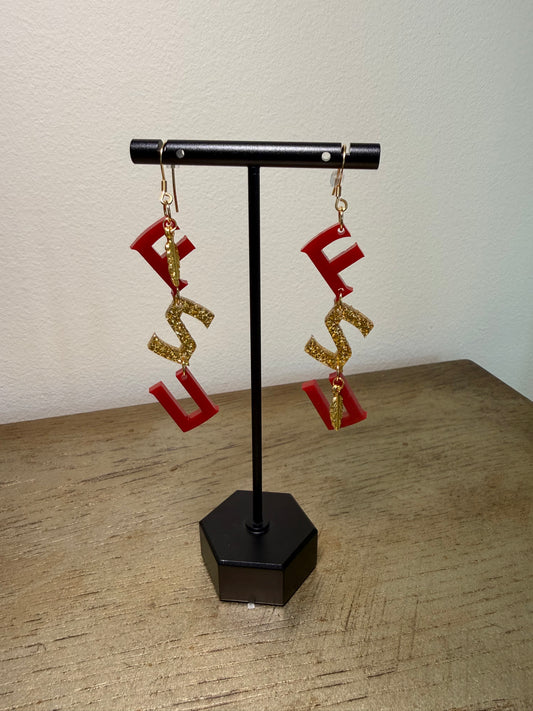 FSU Dangle Laser Cut Earring