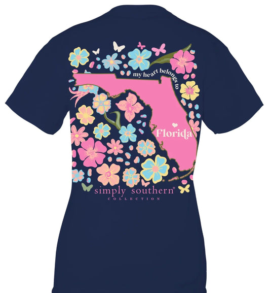 Floral State FL T-Shirt By Simply Southern