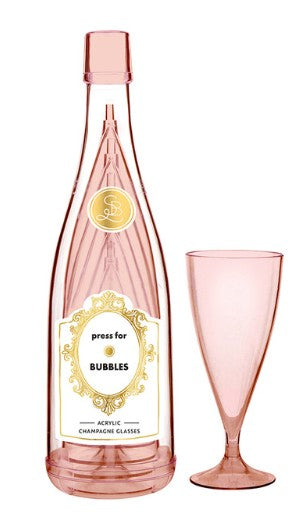 Acrylic Champagne Bottle + Glasses