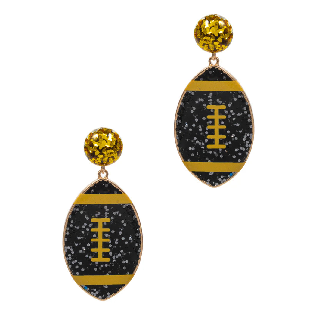 Glitter Football Acrylic Drop Earring