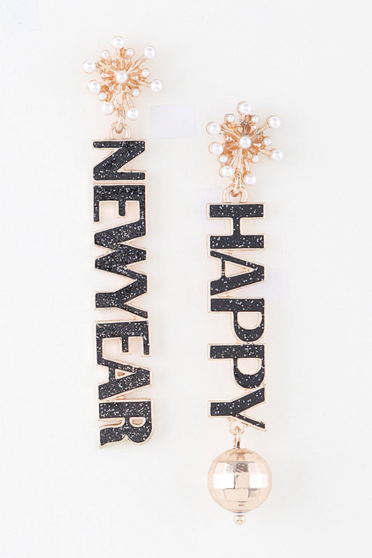 Happy New Year Pearl & Ball Drop Earring