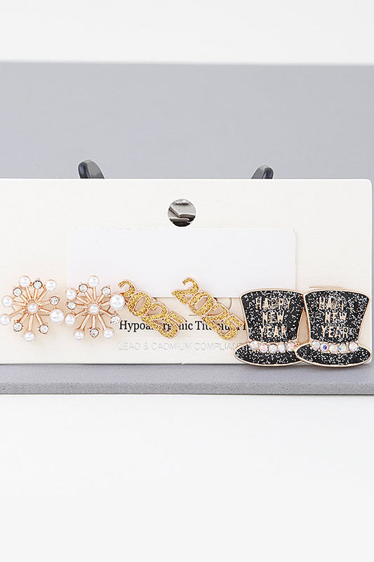 2025 New Year Stud Earring Set