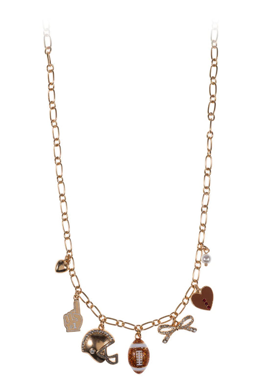 Glitter Football Charm Necklace