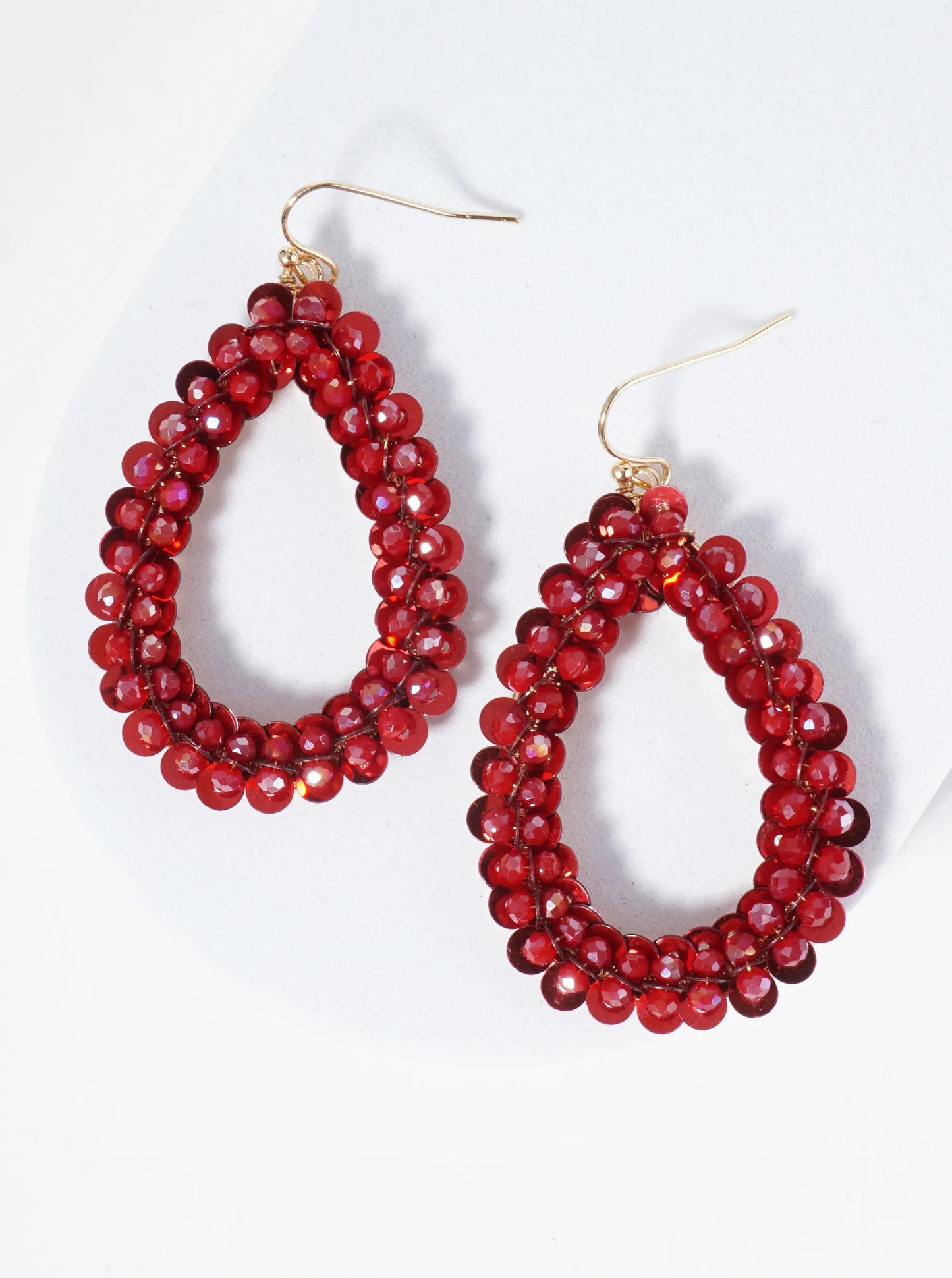 Glass & Sequin Teardrop Earring