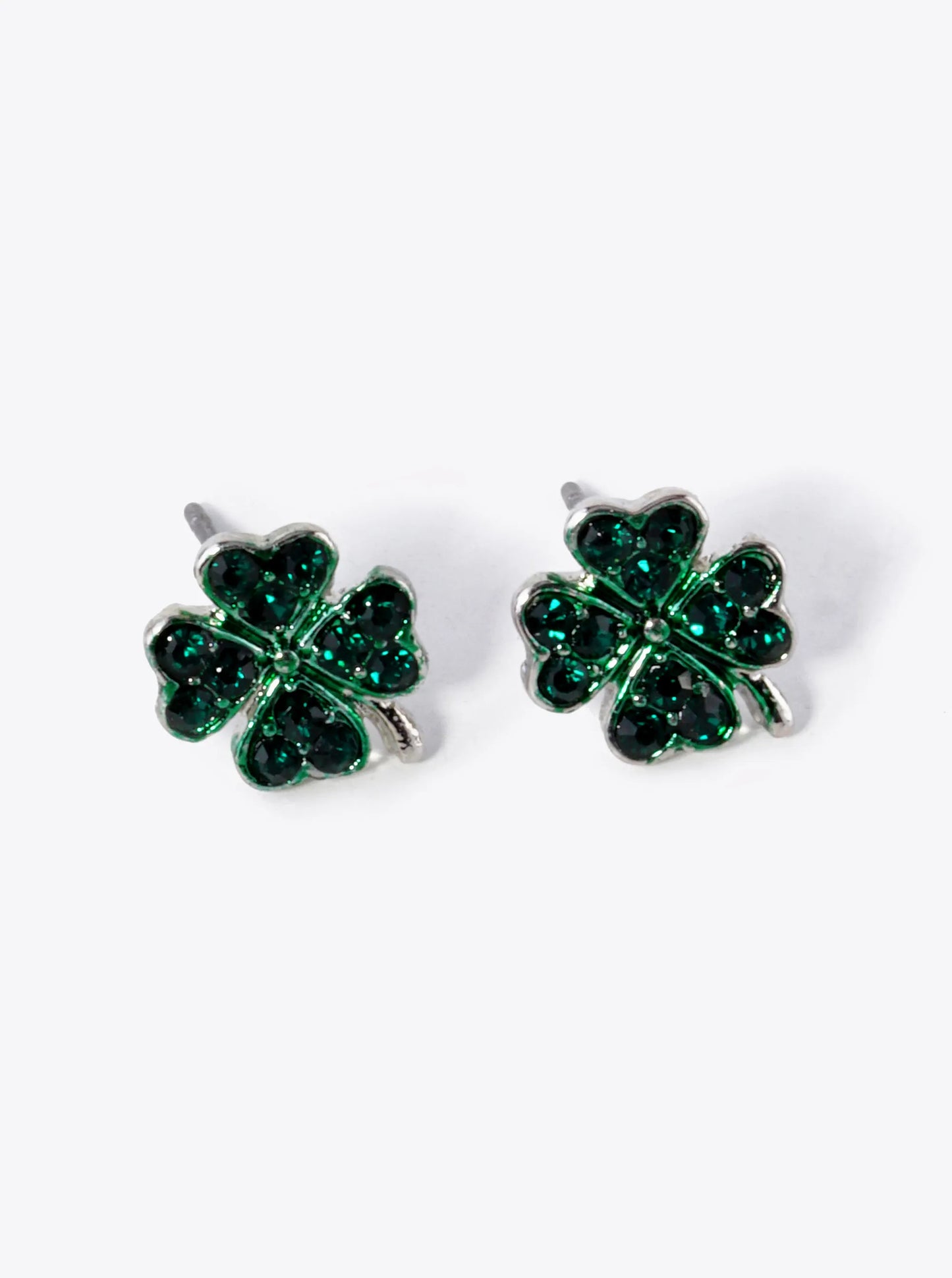 Crystal Pave Clover Stud Earring