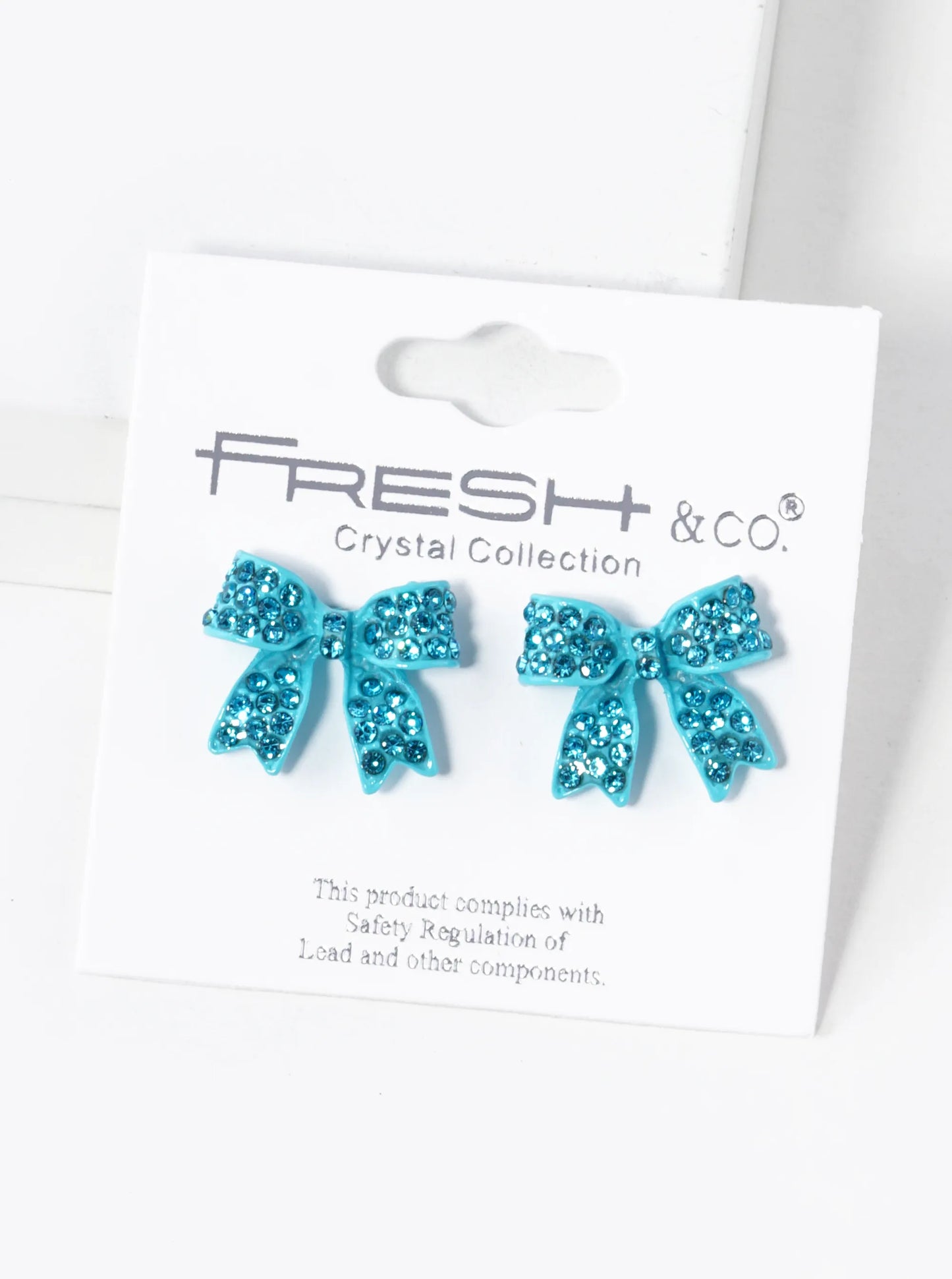 Large Colored Pave Bow Stud Earring