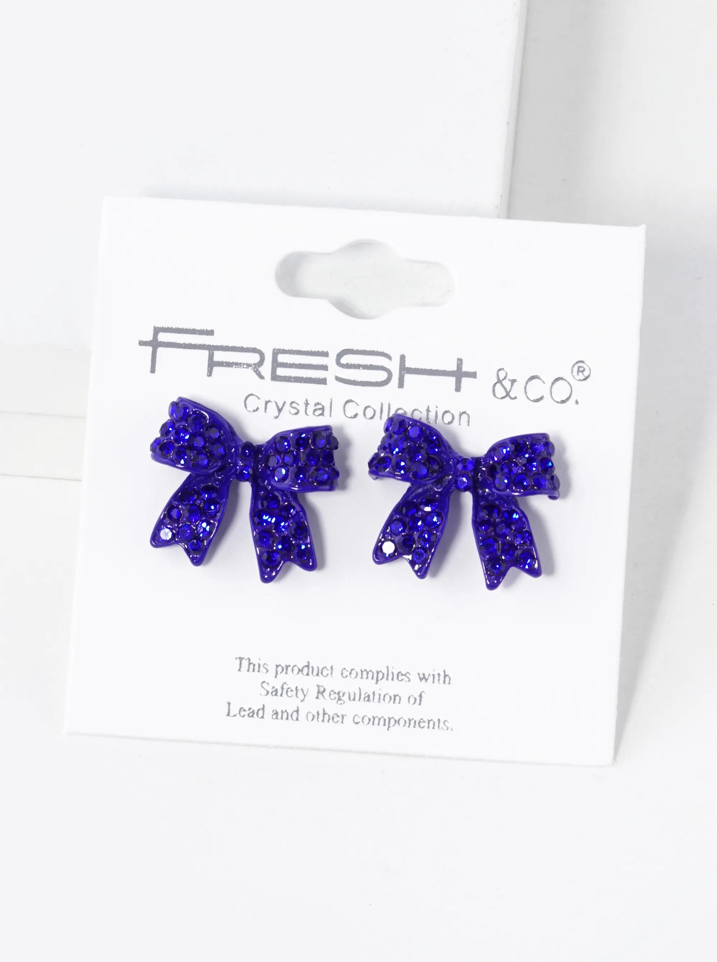 Large Colored Pave Bow Stud Earring