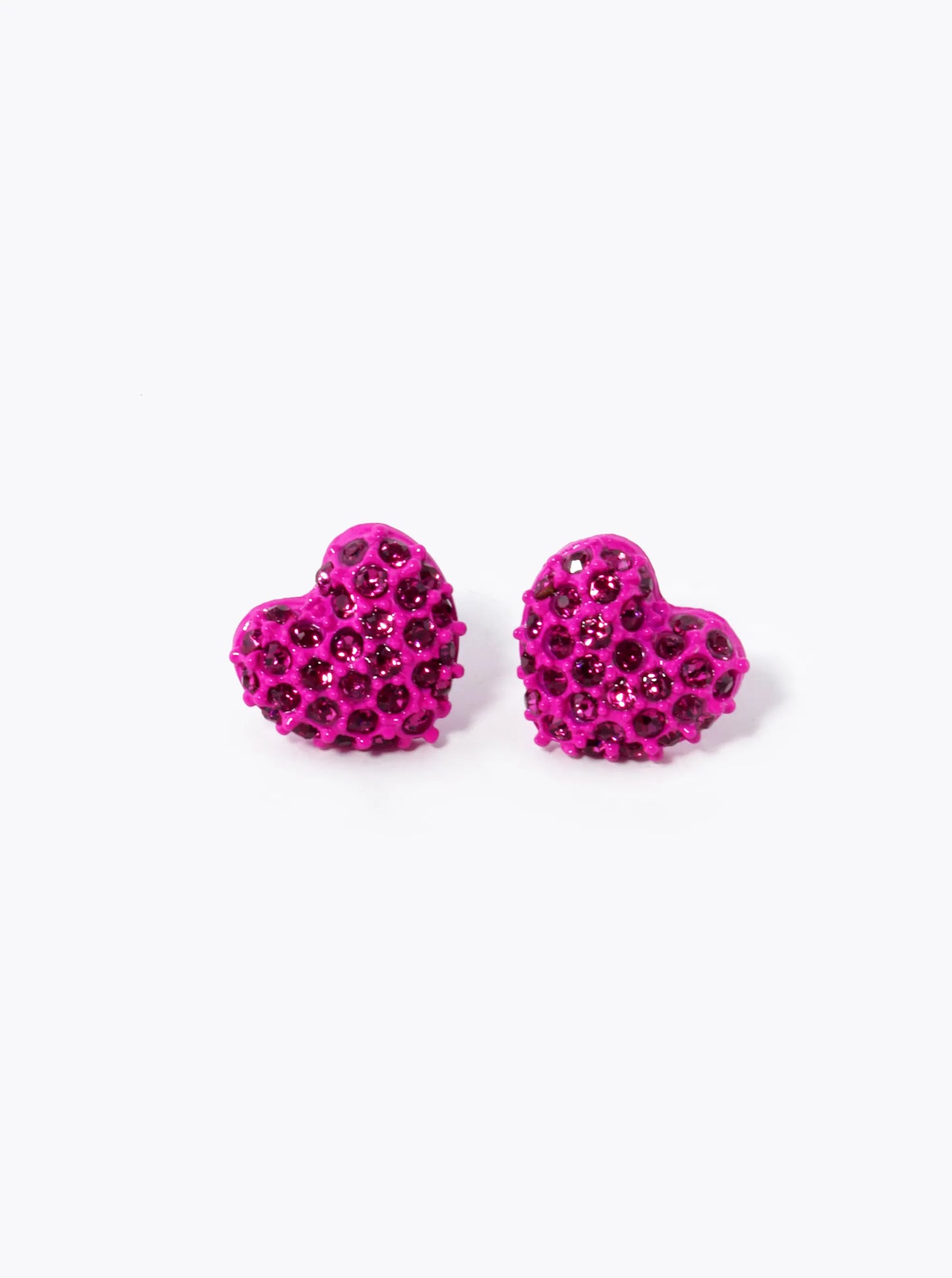 Puffy Paved Heart Stud Earring