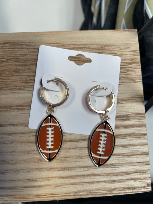 Football Hoop Earring