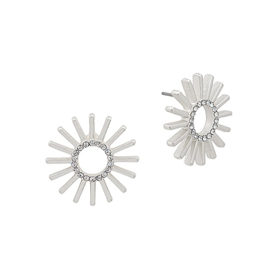 Rhinestone Sunburst Stud Earring