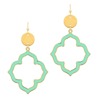 Colored Open Clover Drop Earring