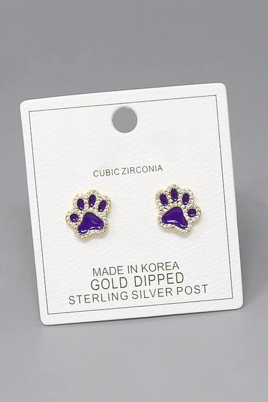 Sparkle Paw Stud Earring