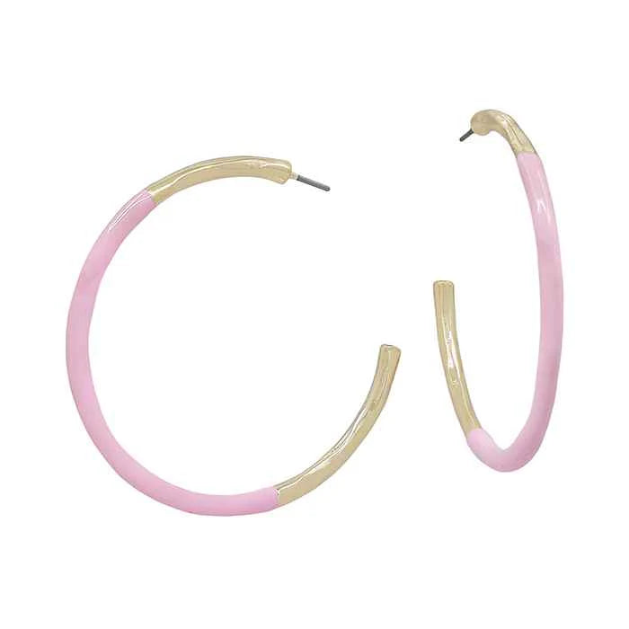 Gold Thin Color Coated Accent Hoop Earring