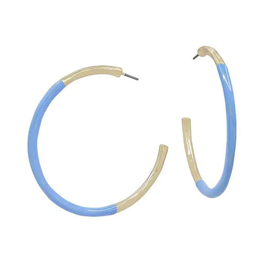 Gold Thin Color Coated Accent Hoop Earring