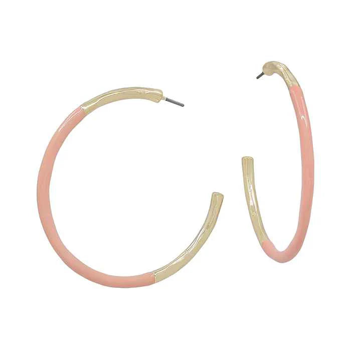 Gold Thin Color Coated Accent Hoop Earring