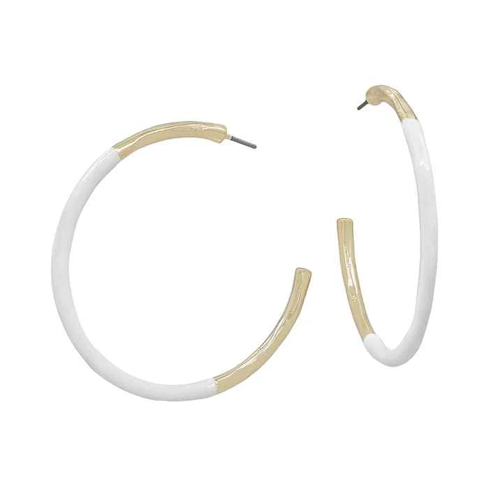 Gold Thin Color Coated Accent Hoop Earring