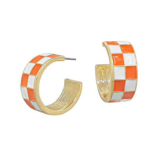 Gameday Checkered Small Hoop Earring