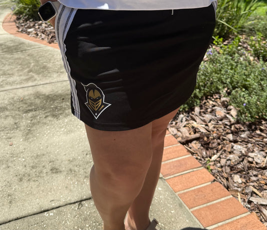 Reverse Stitching Elastic Waist Skirt - Black