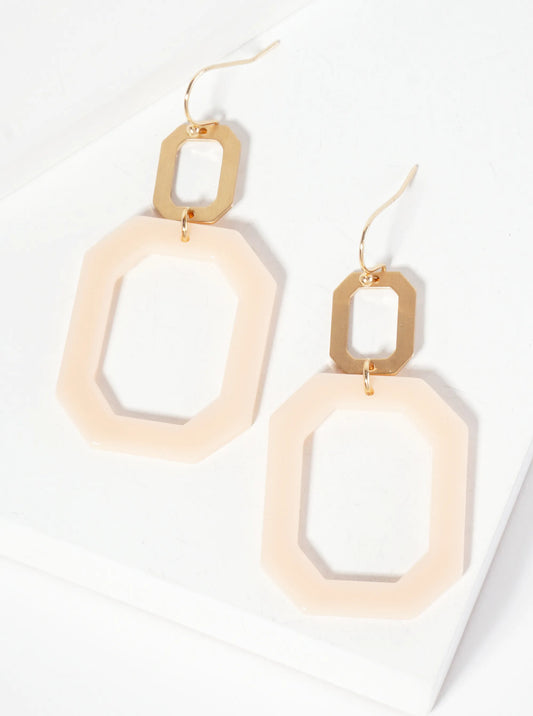 Acetate Geo Octagon Drop Earring