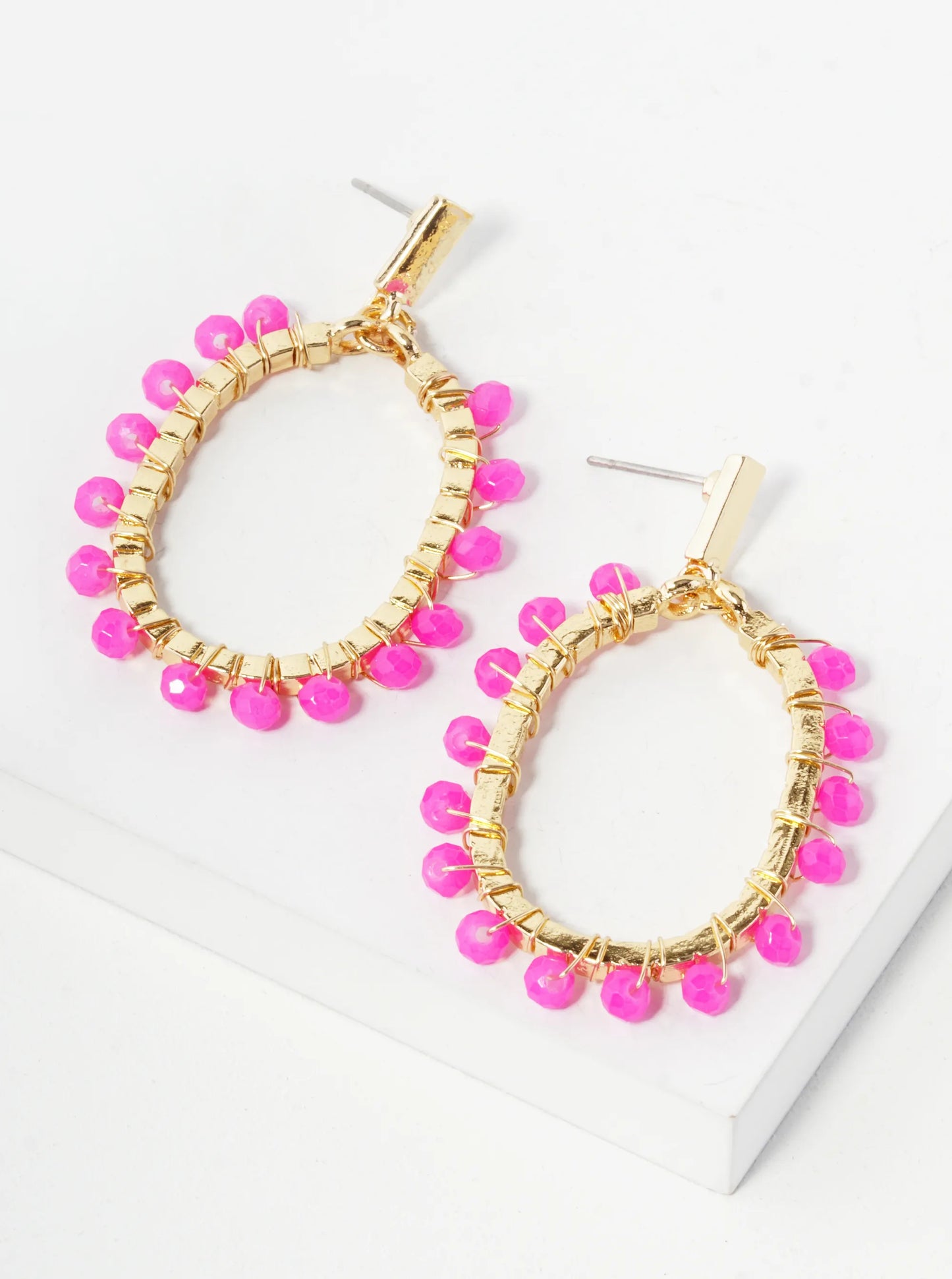 Crystal Bead Studded Oval Earring