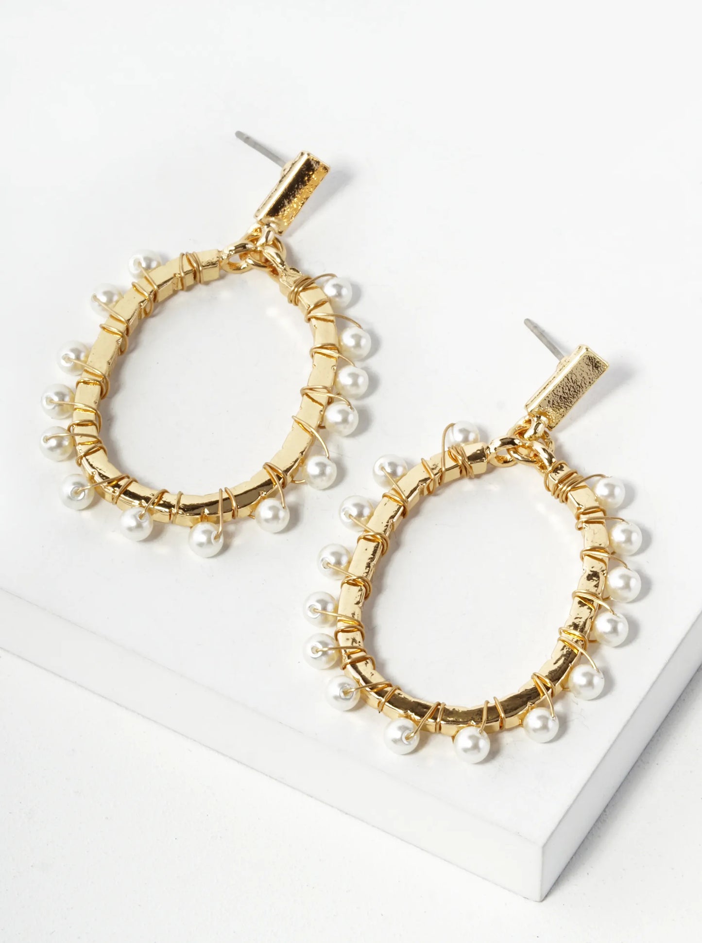 Crystal Bead Studded Oval Earring