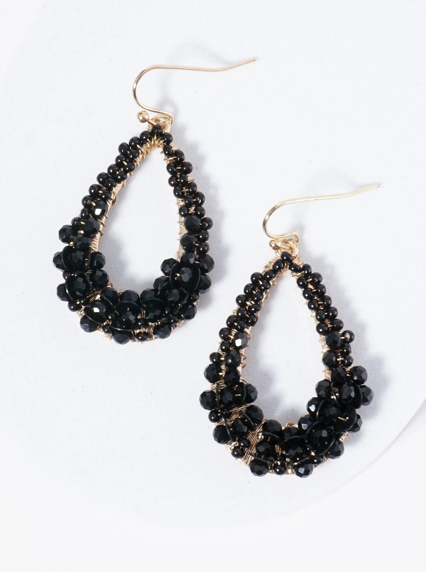 Graduated Glass Bead Teardrop Earring