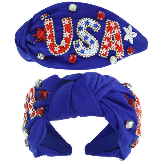 Beaded USA Headband